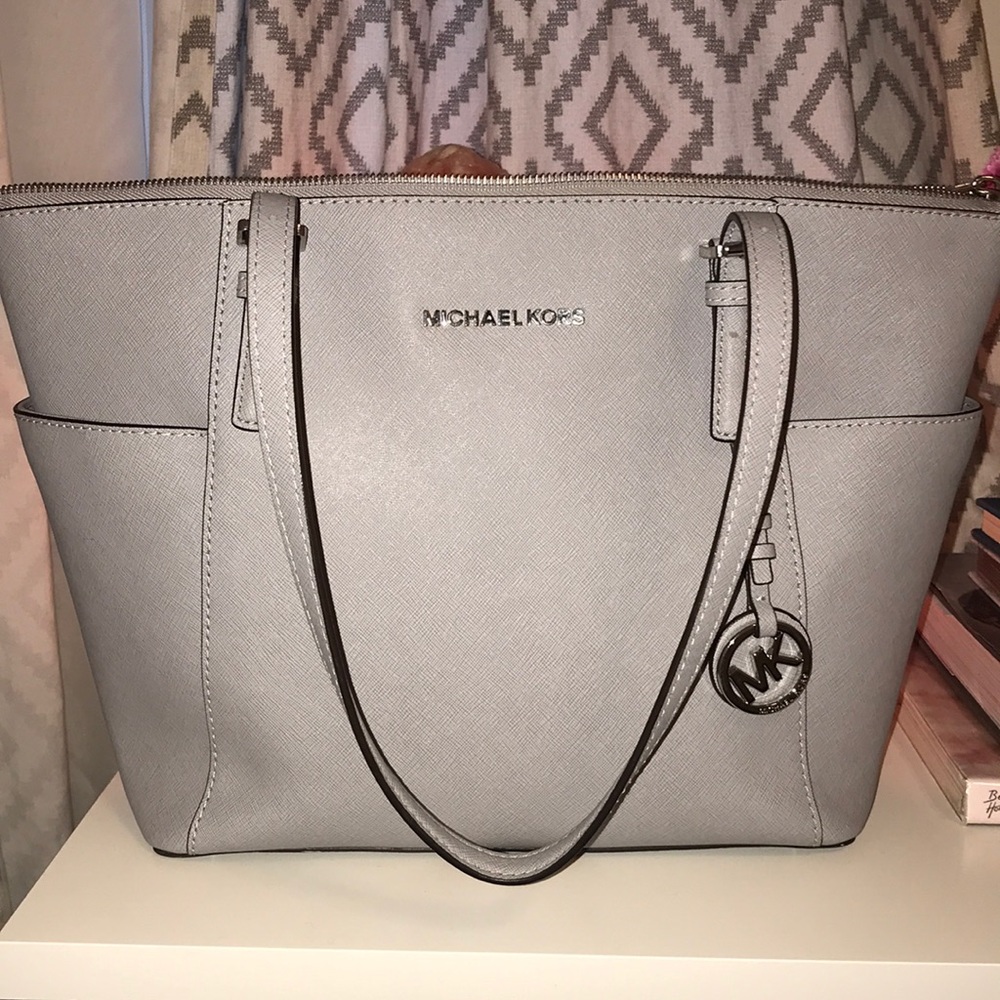 Michael Kors jet set gray tote handbag